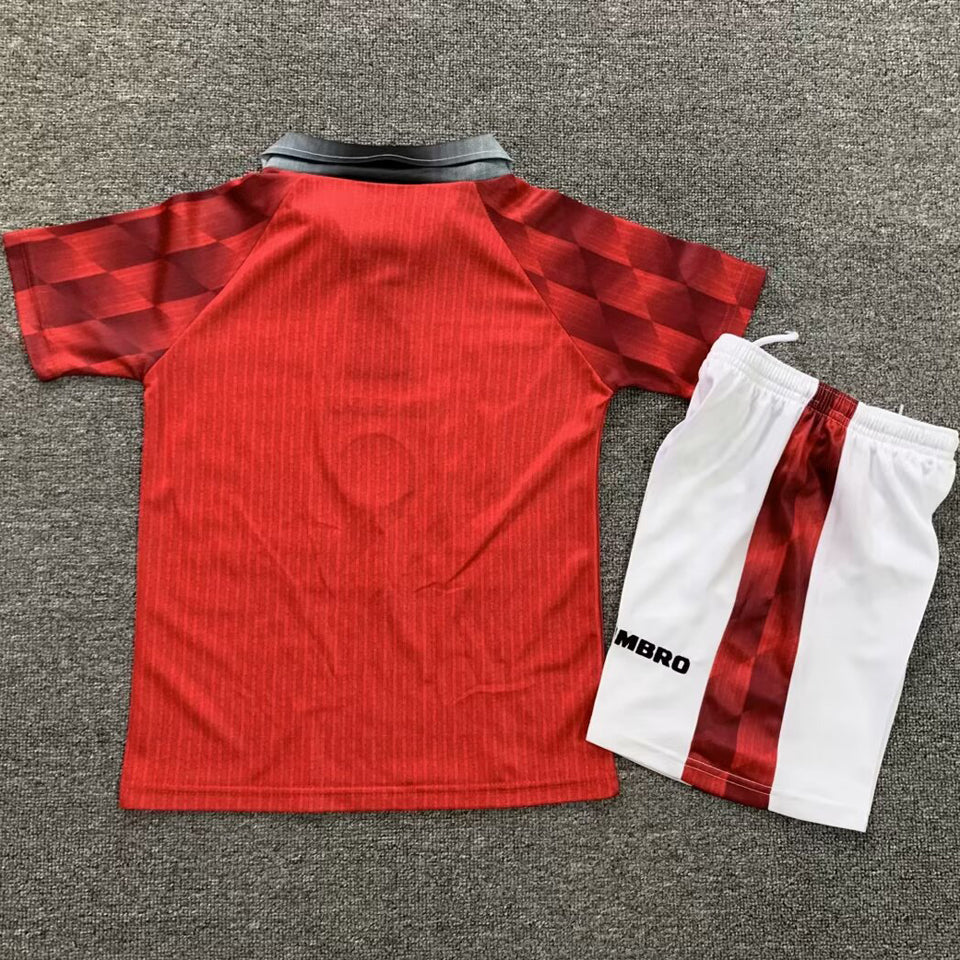 1996/98 Manchester United Home Short Sleeve Retro Kids Jersey