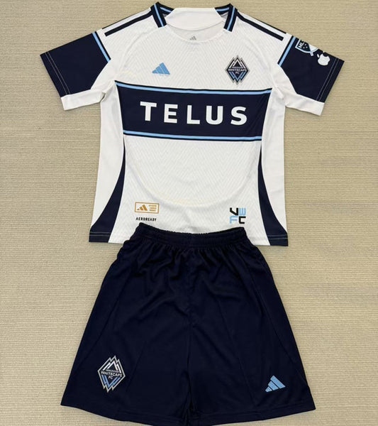 2025/26 Vancouver Whitecaps Home Short Sleeve Kids Jersey