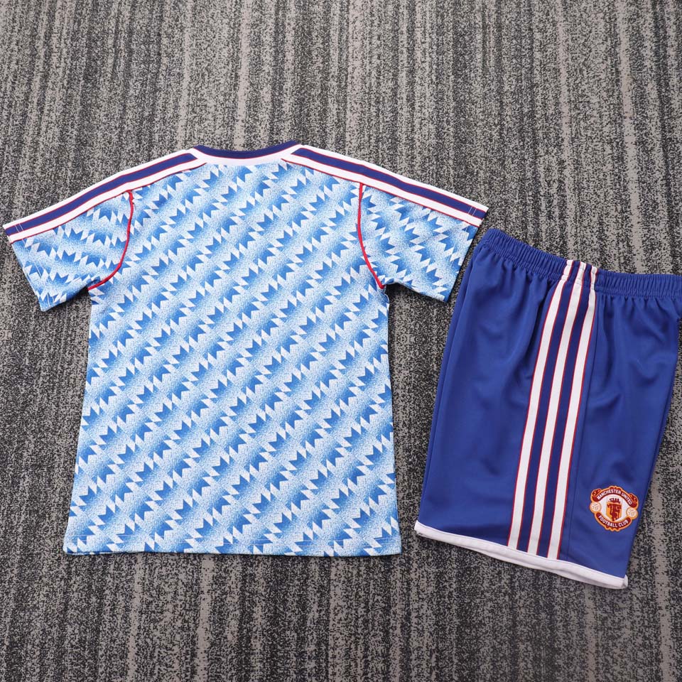 1990/92 Manchester United Away Short Sleeve Retro Kids Jersey