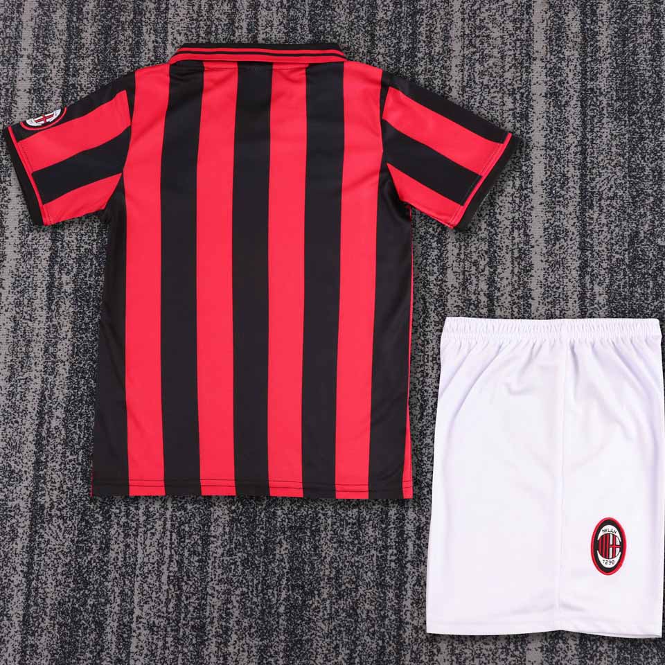 1996/97 AC Milan Home Short Sleeve Retro Kids Jersey