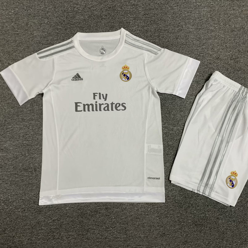 2015/16 Real Madrid Home Short Sleeve Retro Kids Jersey