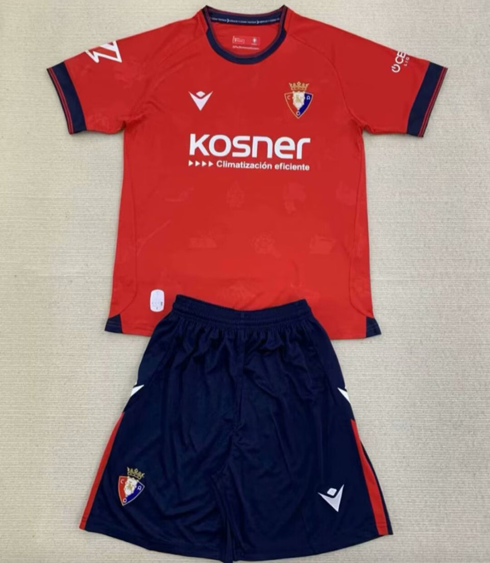 2024/25 Osasuna Home Short Sleeve Jersey for Kids