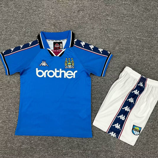 1997/98 Manchester City Home Short Sleeve Retro Kids Jersey