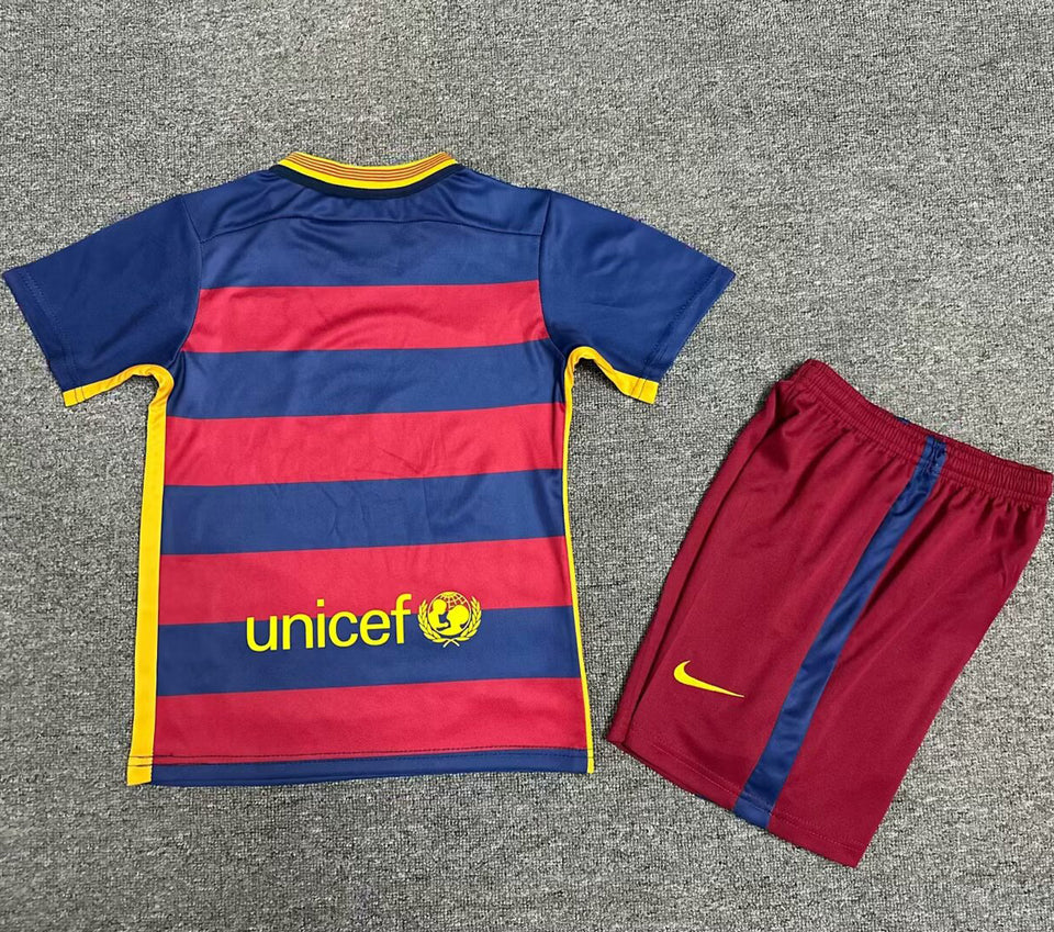 2015/16 Barcelona Home Short Sleeve Retro Kids Jersey
