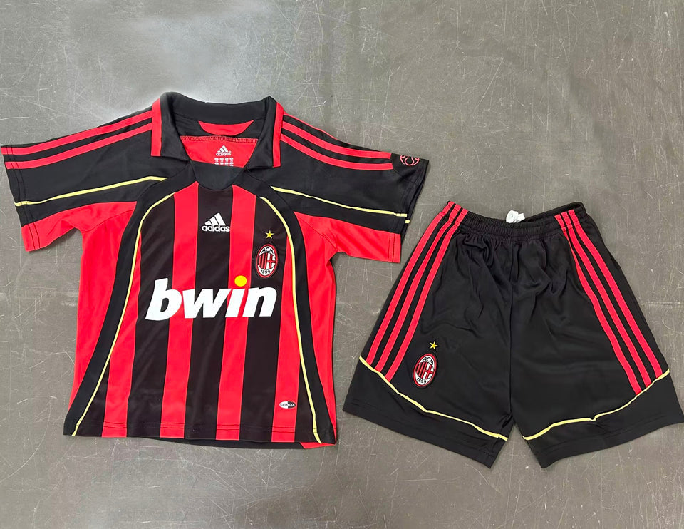 2006/07 AC Milan Home Short Sleeve Retro Kids Jersey