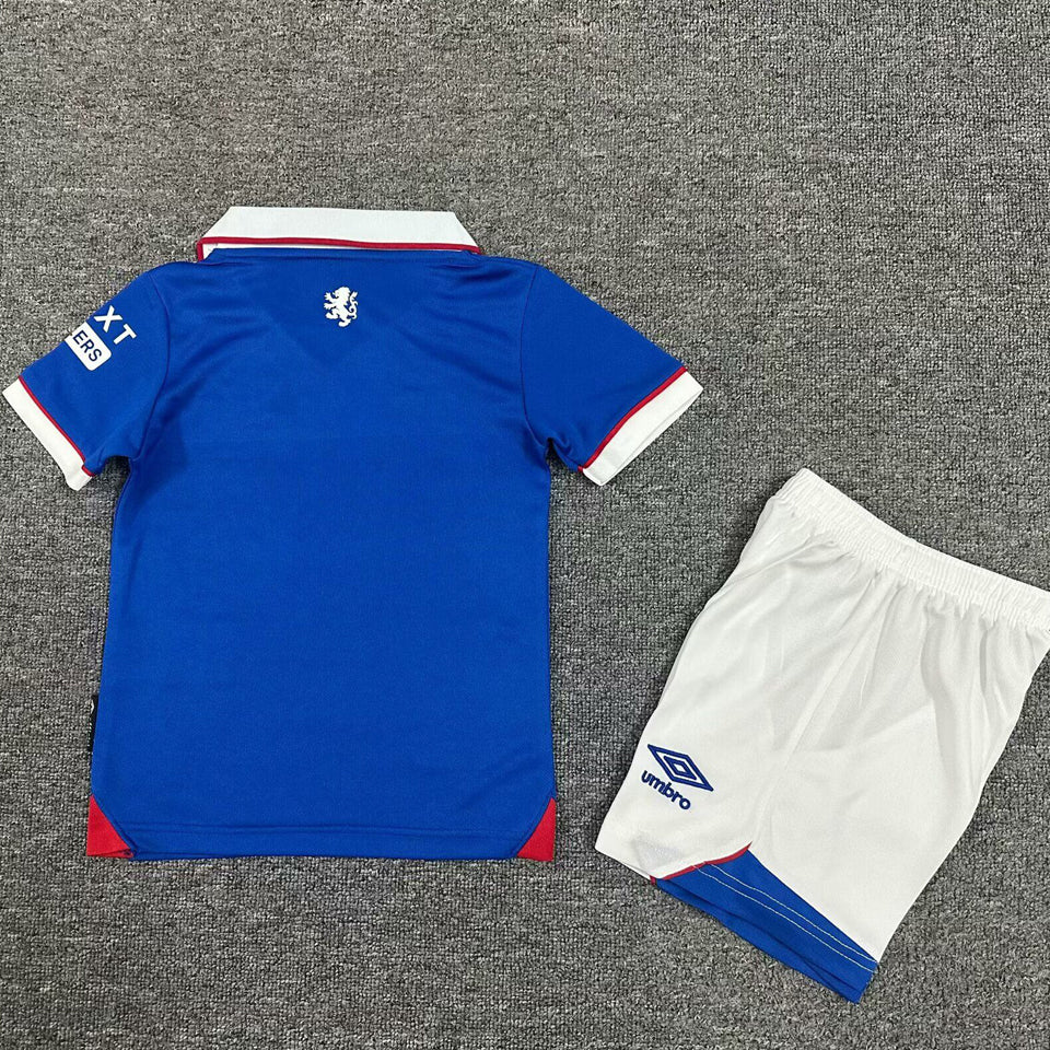 2025/26 Glasgow Rangers Home Short Sleeve Kids Jersey