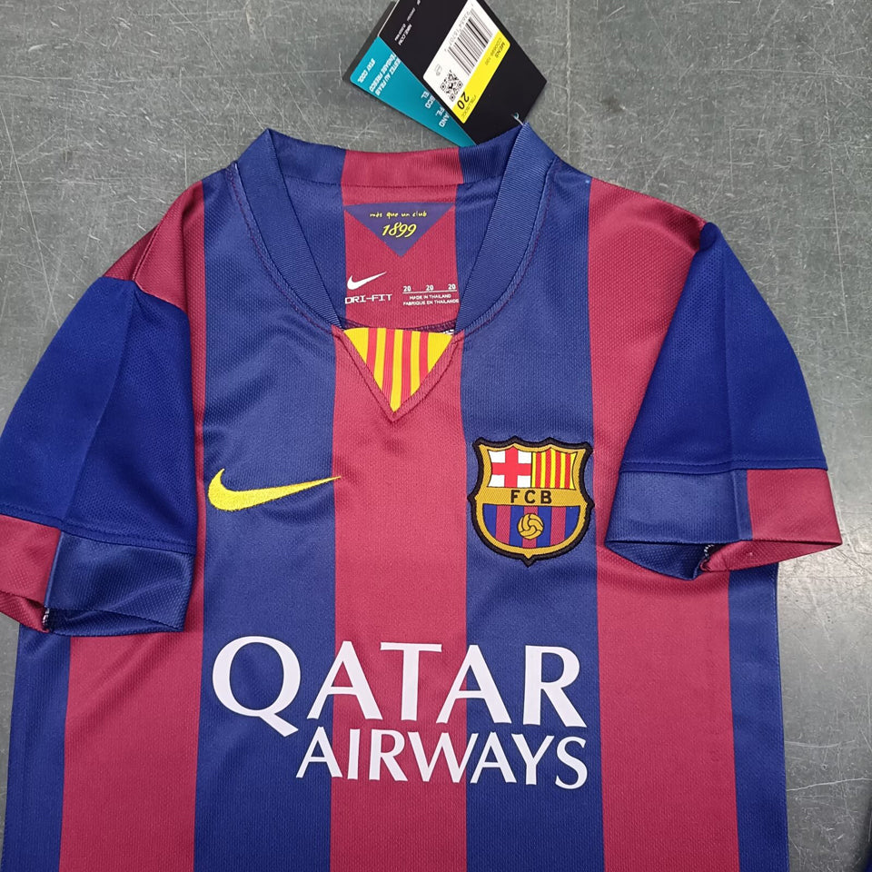 2014/15 Barcelona Home Short Sleeve Retro Kids Jersey