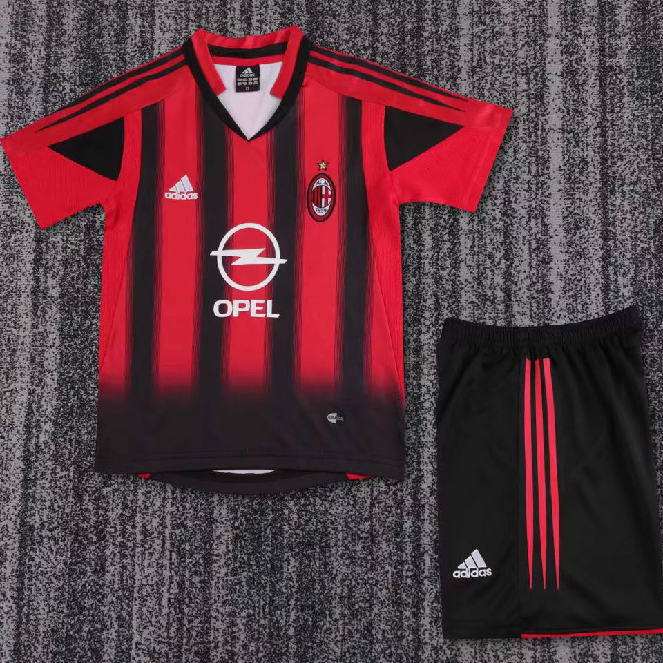 2004/05 AC Milan Home Short Sleeve Retro Kids Jersey