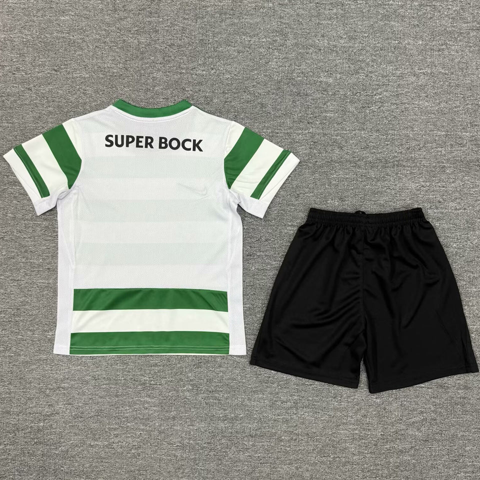 2025/26 Sporting Lisbon Home Short Sleeve Kids Jersey