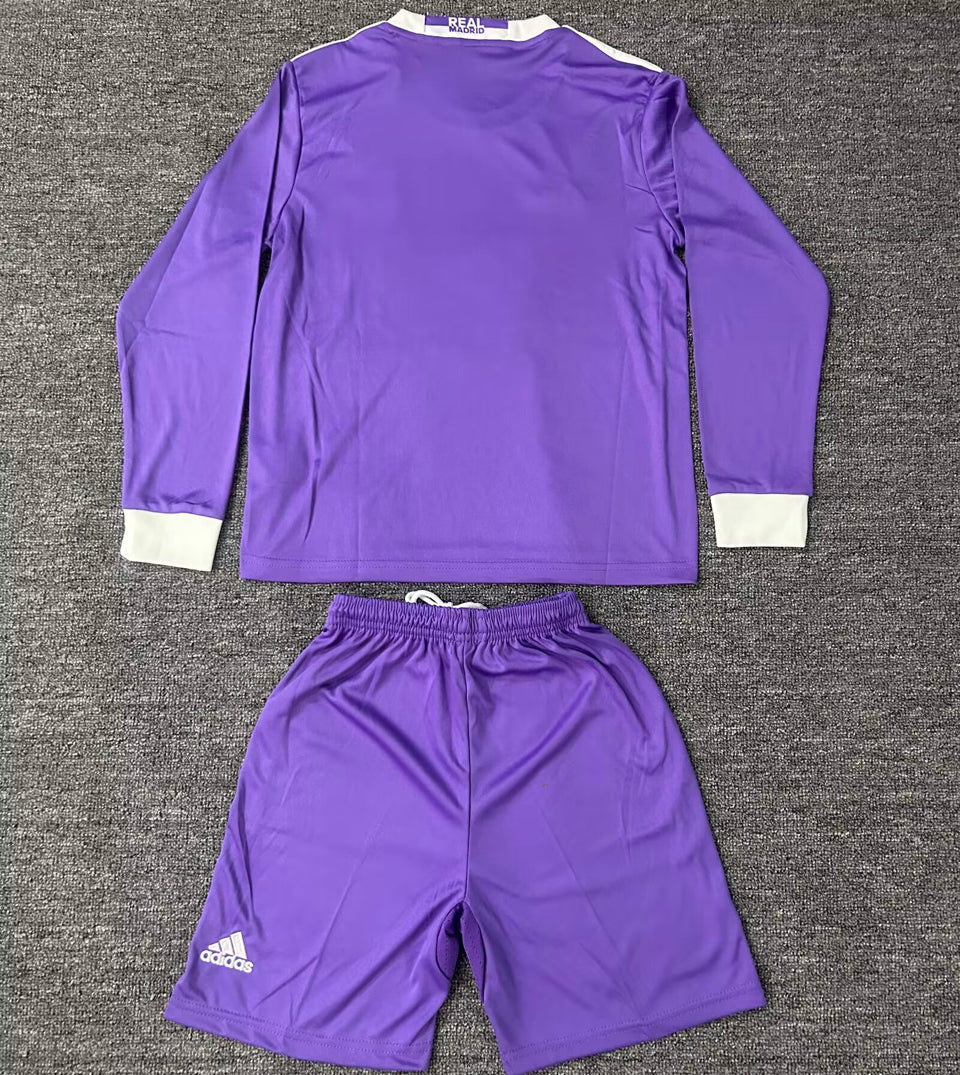 2016/17 Real Madrid Away Long Sleeve Retro Kids Jersey