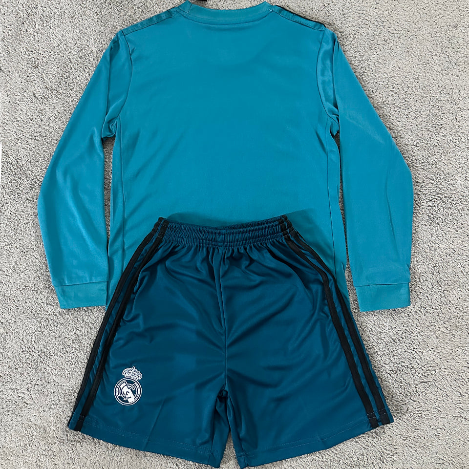 2017/18 Real Madrid Third Long Sleeve Retro Kids Jersey