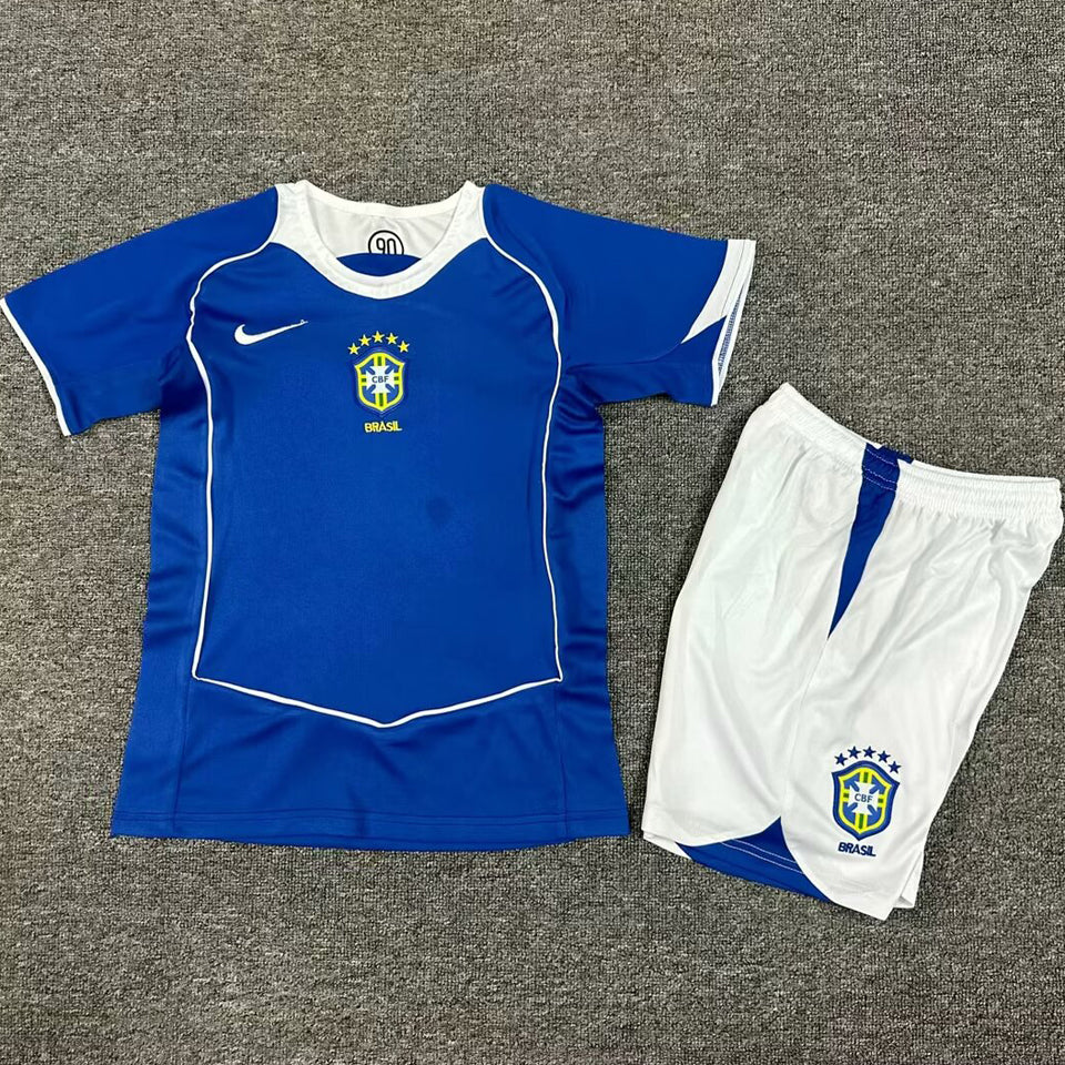 2004 Brazil Away Kids National Team Retro