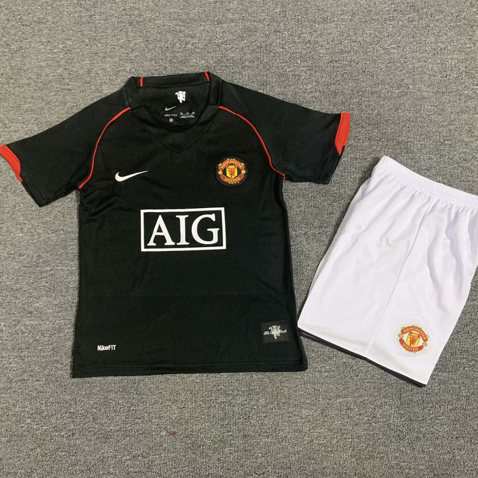 2007/08 Manchester United Away Short Sleeve Retro Kids Jersey