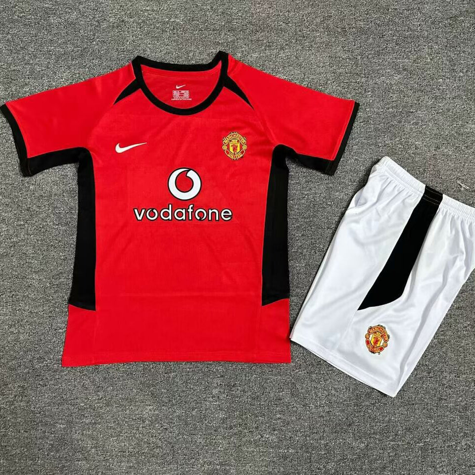 2002/04 Manchester United Home Short Sleeve Retro Kids Jersey