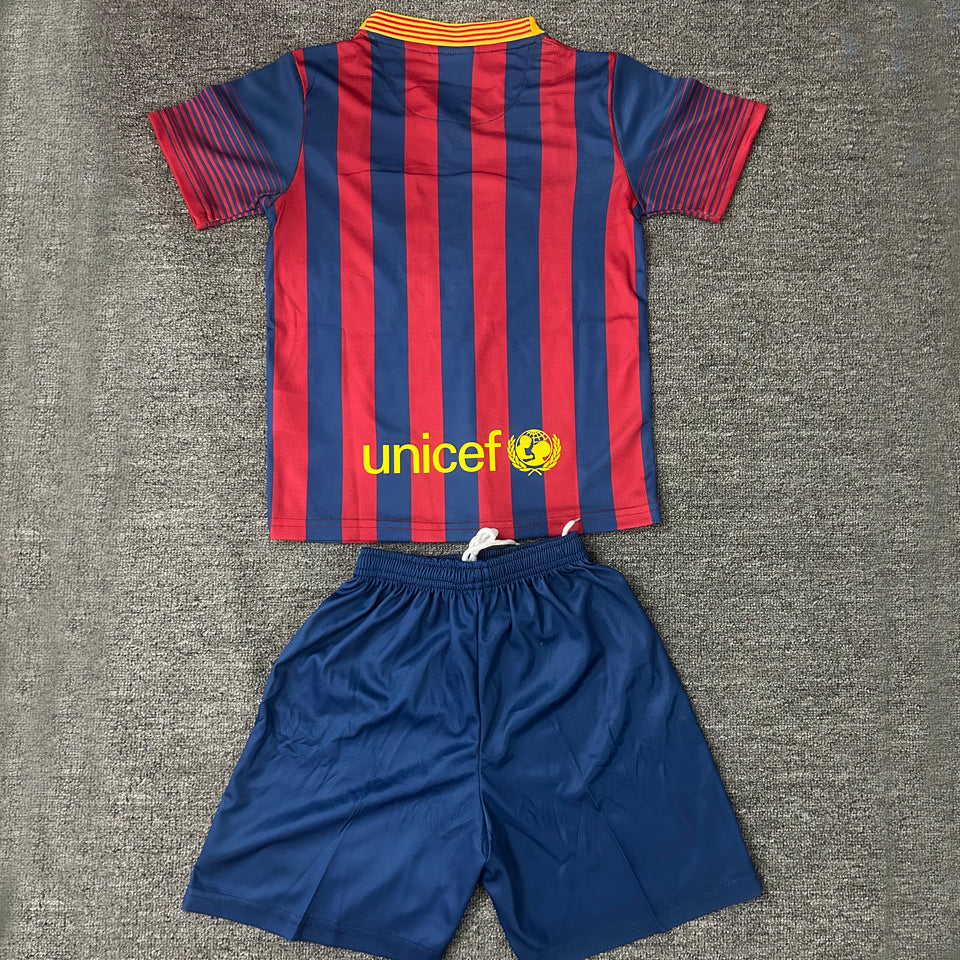 2013/14 Barcelona Home Short Sleeve Retro Kids Jersey