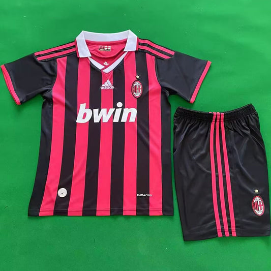 2009/10 AC Milan Home Short Sleeve Retro Kids Jersey