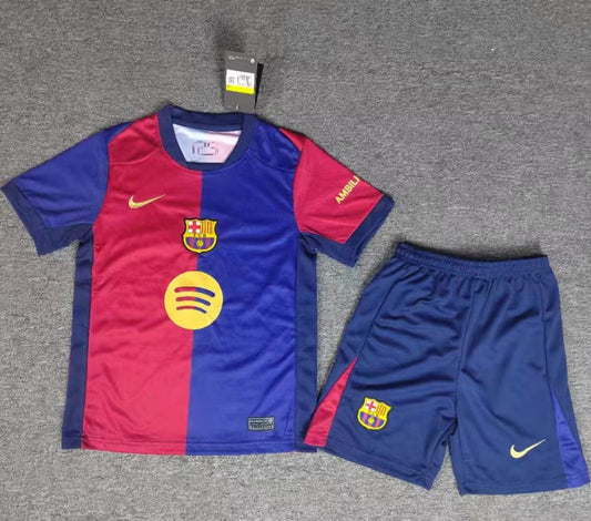2024/25 Barcelona Home Short Sleeve Jersey for Kids