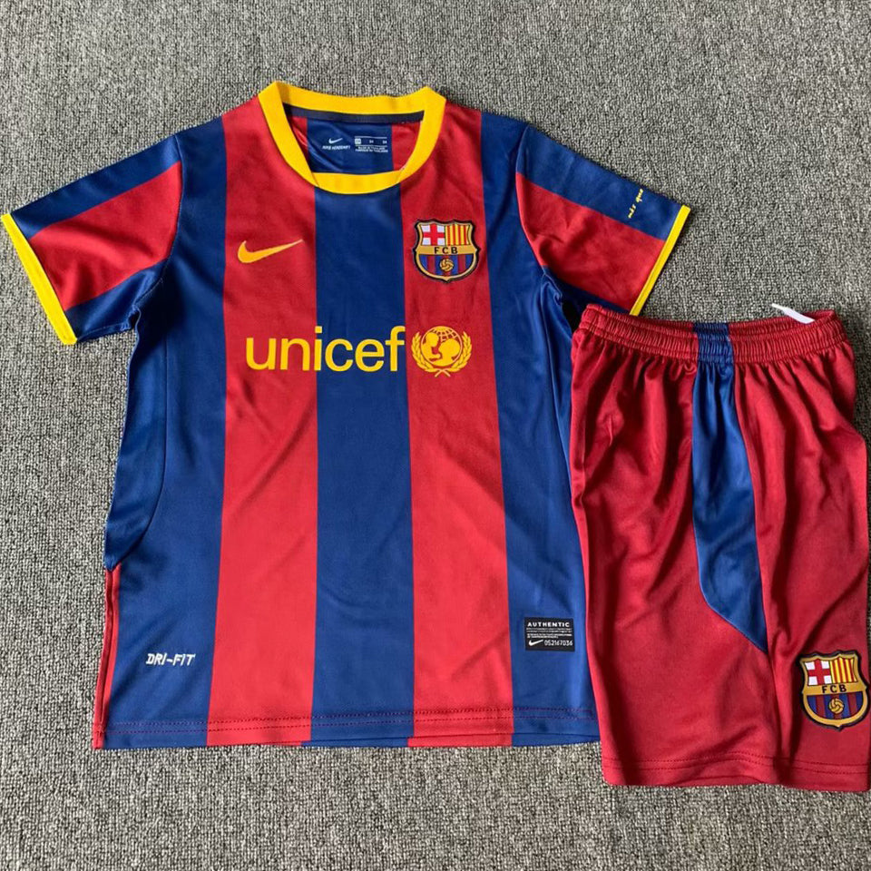 2010/11 Barcelona Home Short Sleeve Retro Kids Jersey
