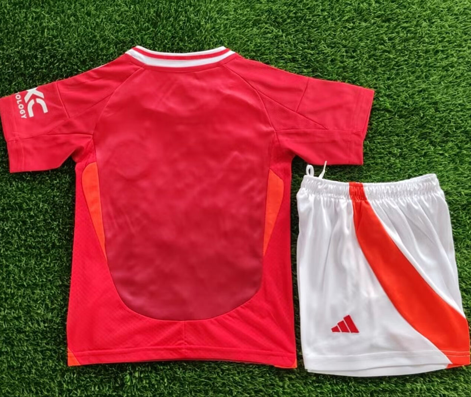 2024/25 Manchester United Home Short Sleeve Kids Jersey