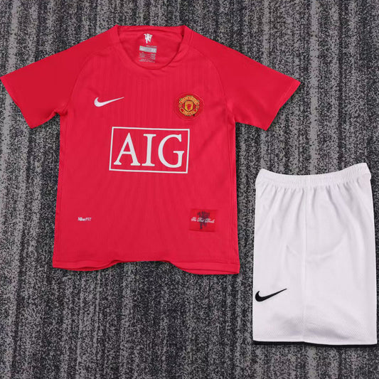 2007/08 Manchester United Home Short Sleeve Retro Kids Jersey