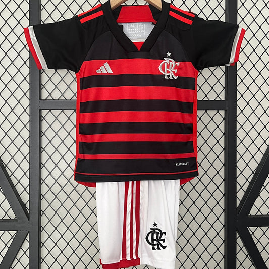 2024/25 Flamengo Home Short Sleeve Jersey for Kids