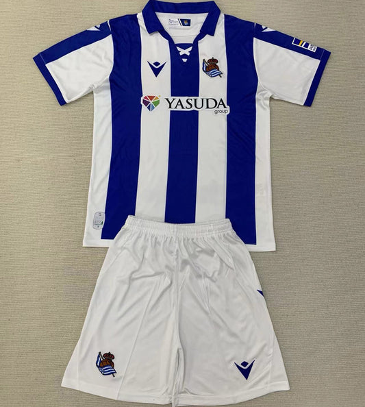 2024/25 Real Sociedad Home Short Sleeve Jersey for Kids