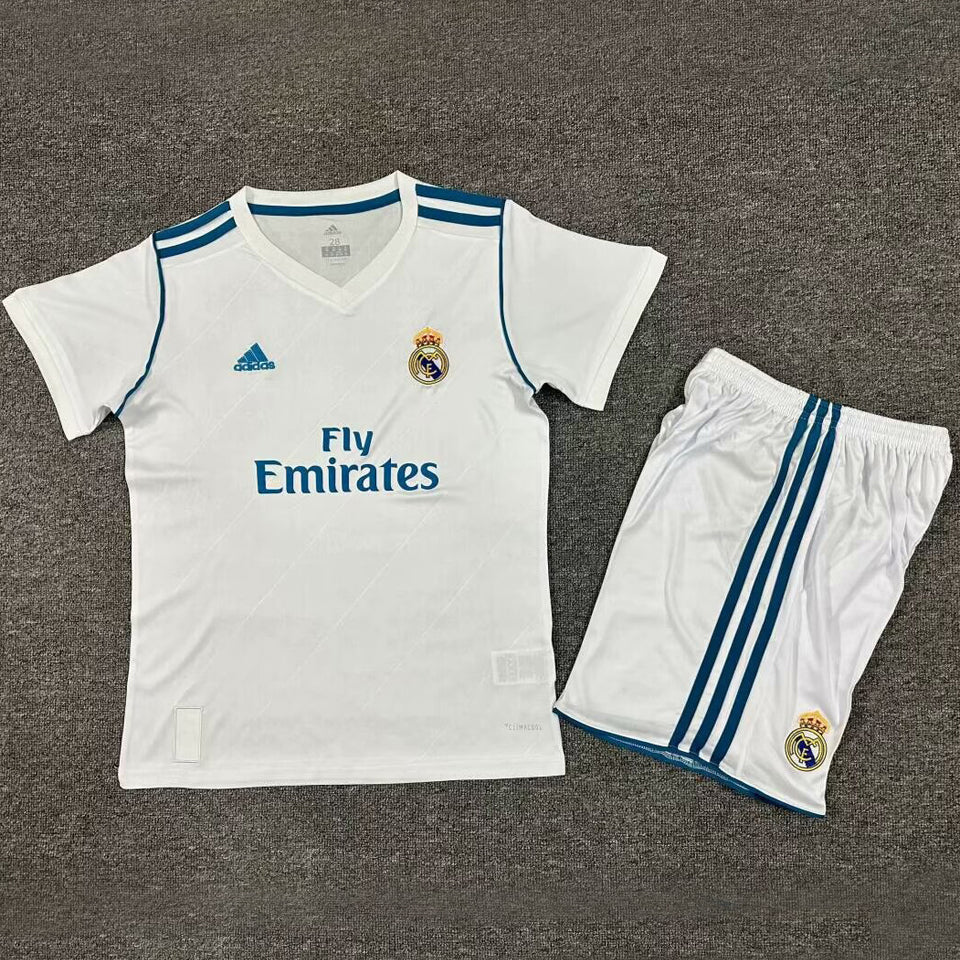 2017/18 Real Madrid Home Short Sleeve Retro Kids Jersey