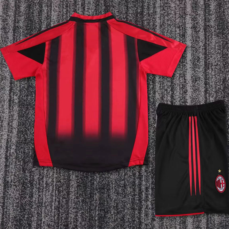 2004/05 AC Milan Home Short Sleeve Retro Kids Jersey