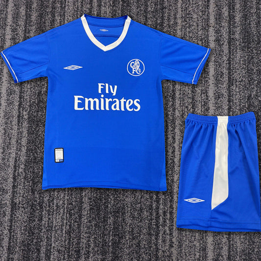 2003/05 Chelsea Home Short Sleeve Retro Kids Jersey