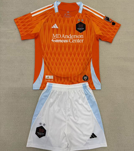 2025/26 Houston Dynamo Home Short Sleeve Kids Jersey