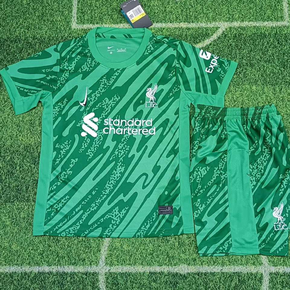 2024/25 Liverpool Goalkeeper Short Sleeve Jersey for Kids
