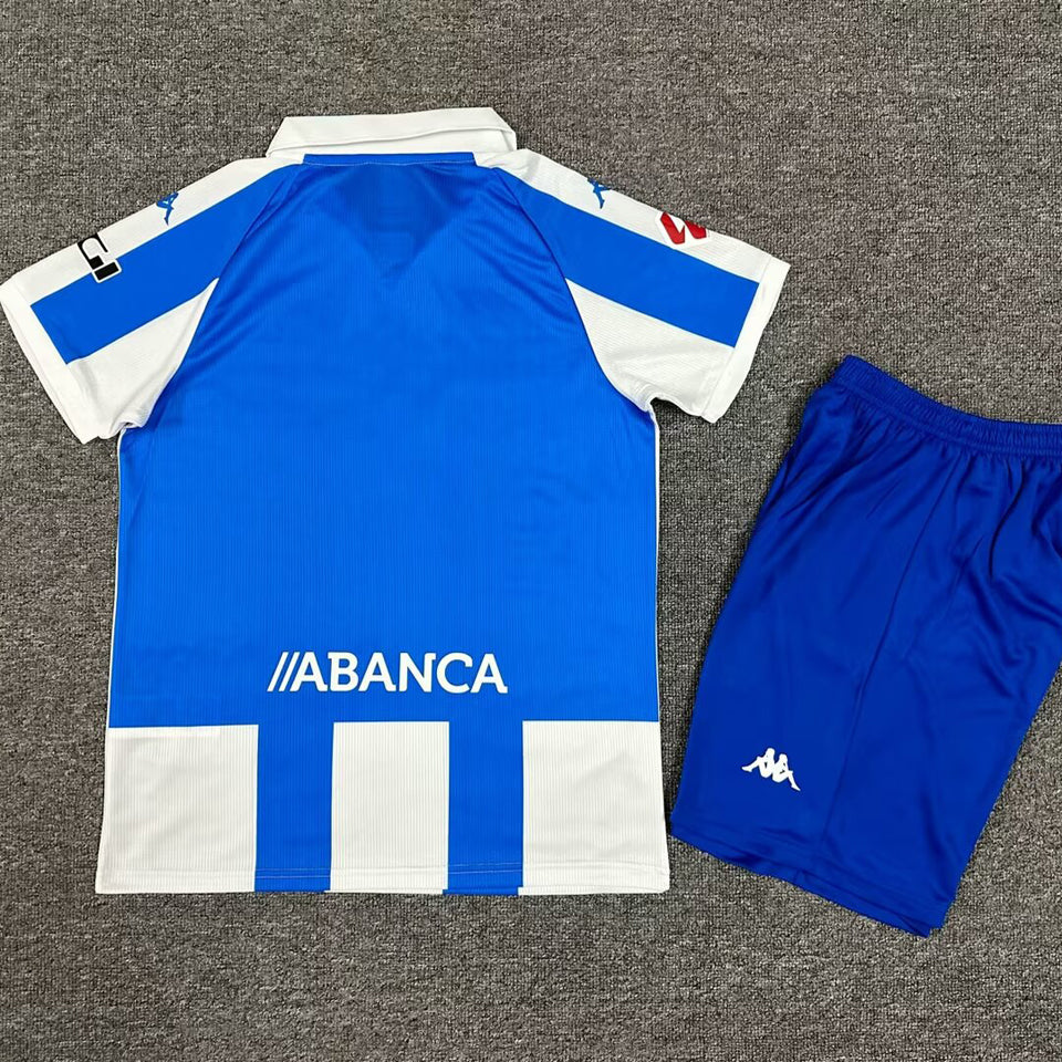 2024/25 Deportivo La Coruna Home Short Sleeve Kids Jersey