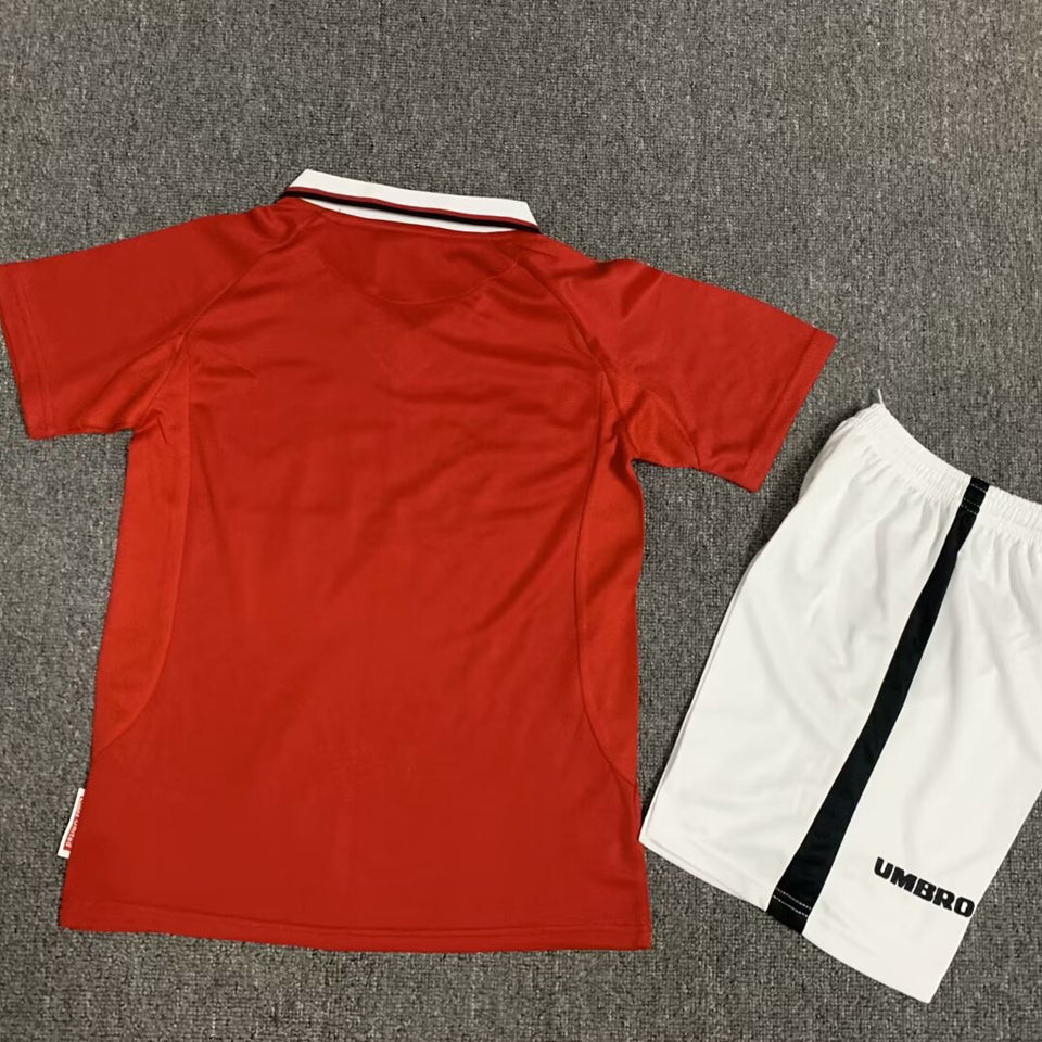 1999/2000 Manchester United Home Short Sleeve Retro Kids Jersey