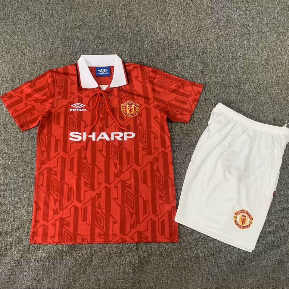 1992/94 Manchester United Home Short Sleeve Retro Kids Jersey