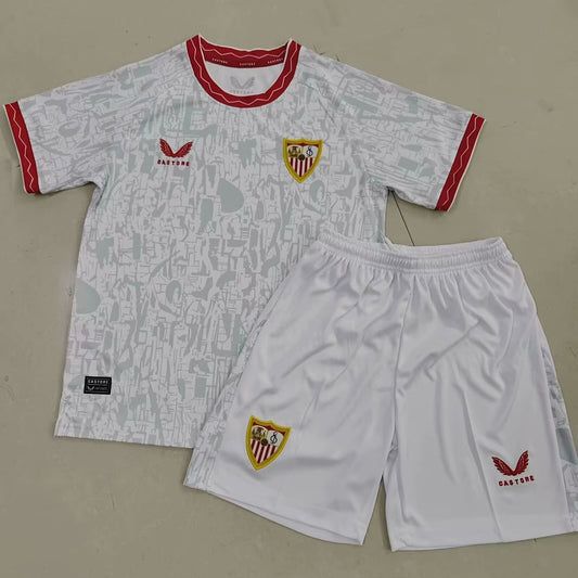 2024/25 Sevilla FC Home Short Sleeve Kids Jersey