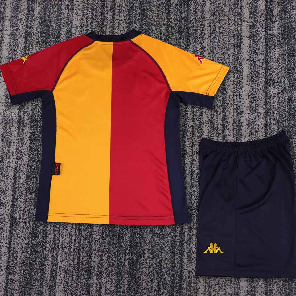 2001/02 Roma Home Short Sleeve Retro Kids Jersey