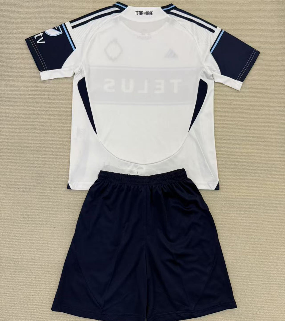 2025/26 Vancouver Whitecaps Home Short Sleeve Kids Jersey