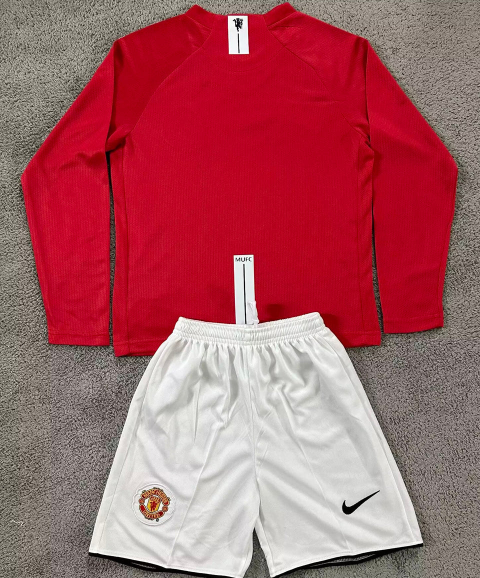 2007/08 Manchester United Home Long Sleeve Retro Kids Jersey