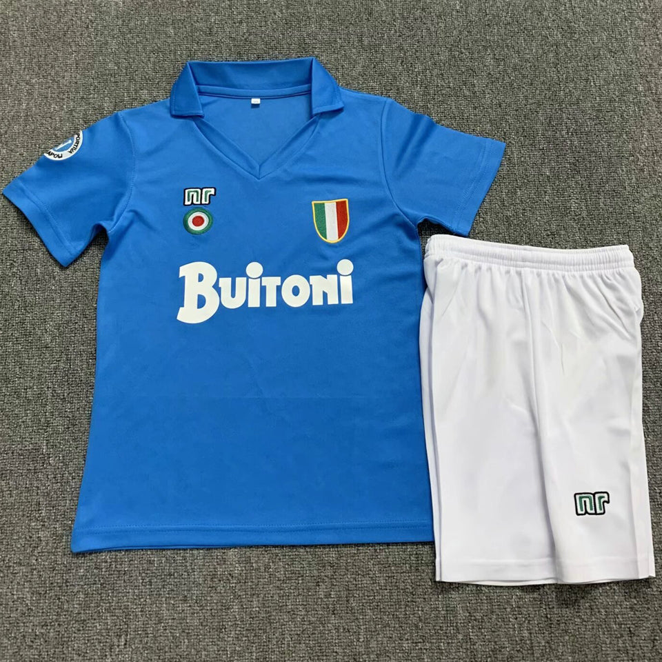 1987/88 Napoli Home Short Sleeve Retro Kids Jersey