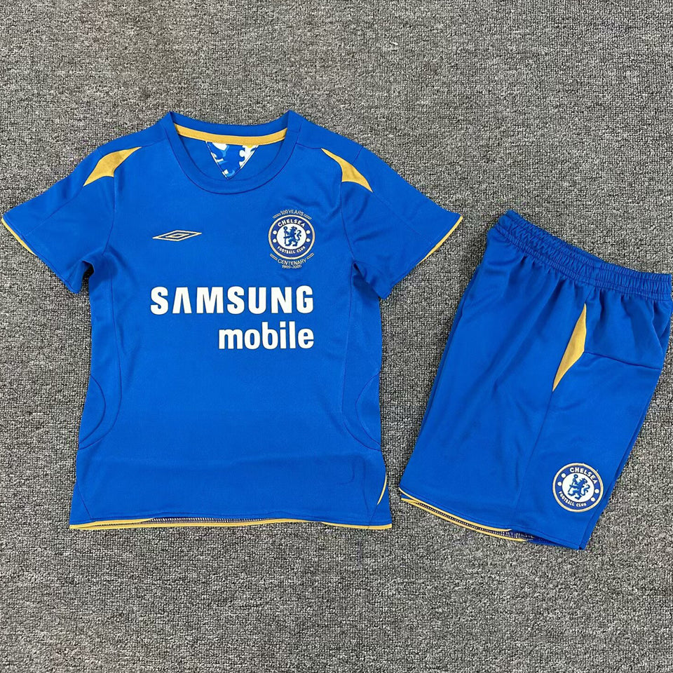 2005/06 Chelsea Home Short Sleeve Retro Kids Jersey
