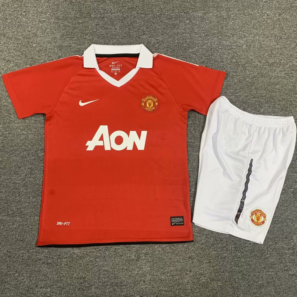 2010/11 Manchester United Home Short Sleeve Retro Kids Jersey