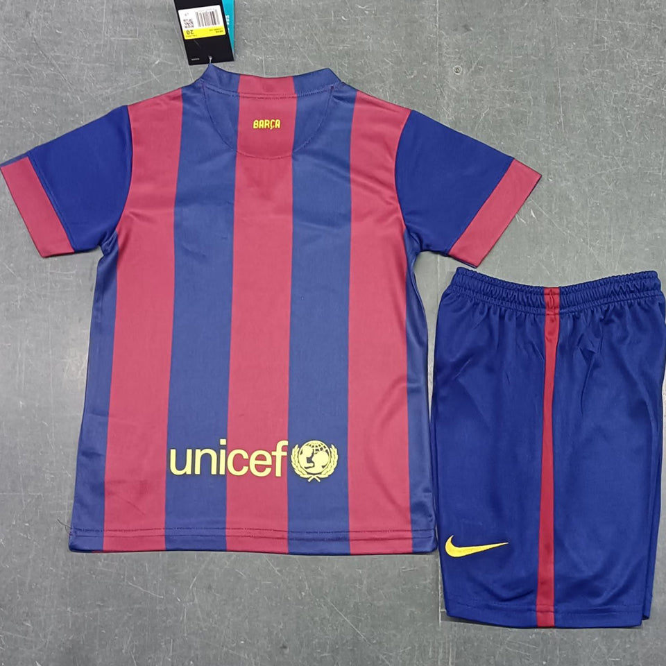2014/15 Barcelona Home Short Sleeve Retro Kids Jersey