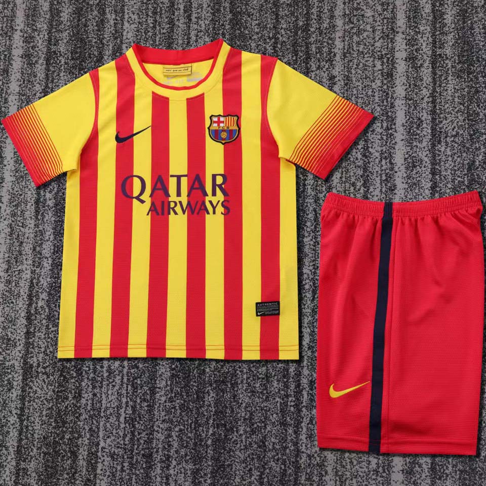 2013/14 Barcelona Away Short Sleeve Retro Kids Jersey
