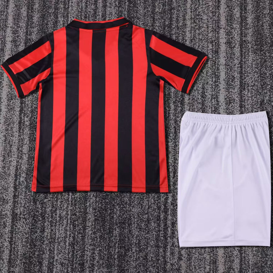 1991/92 AC Milan Home Short Sleeve Retro Kids Jersey