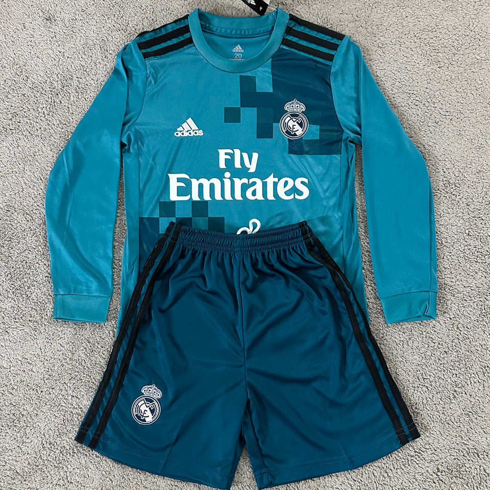 2017/18 Real Madrid Third Long Sleeve Retro Kids Jersey