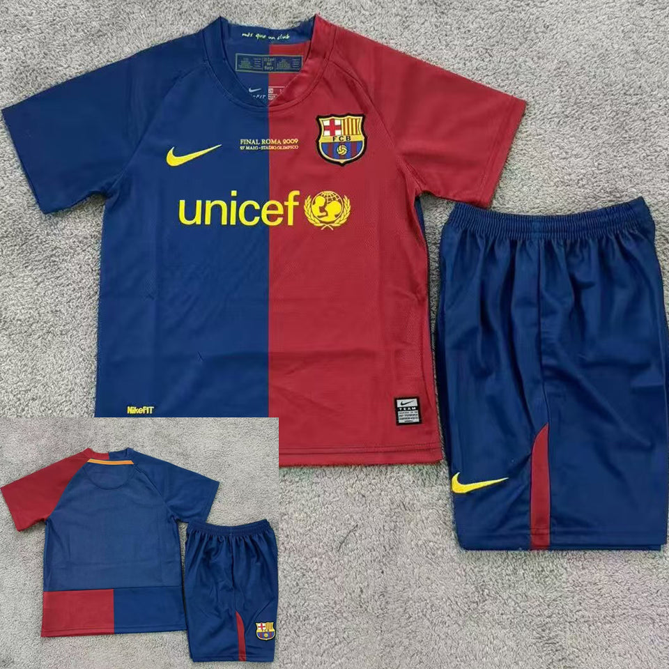 2008/09 Barcelona Home Short Sleeve Retro Kids Jersey