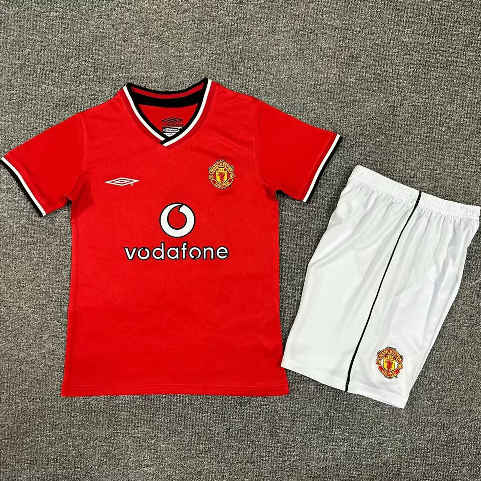 2000/02 Manchester United Home Short Sleeve Retro Kids Jersey
