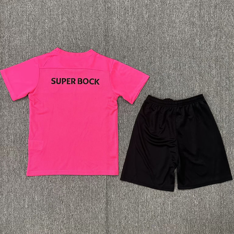2024/25 Sporting CP Lisbon Pink Special Short-Sleeved Jersey for Kids