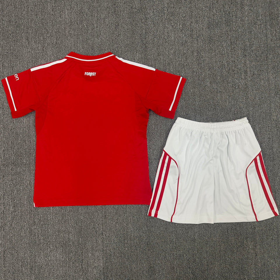 2025/26 Nottingham Forest Home Short Sleeve Kids Jersey