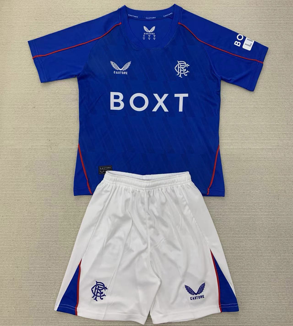 2024/25 Glasgow Rangers Home Short Sleeve Kids Jersey